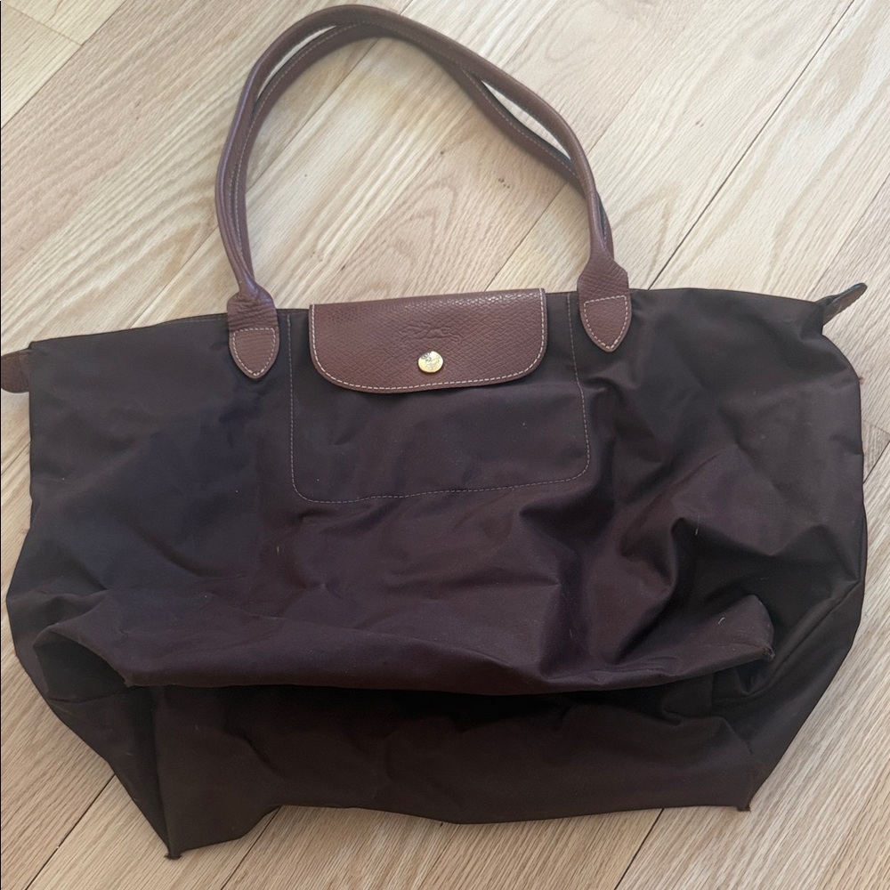 Longchamp Large LePilage Chocolate Brown Tote Bag